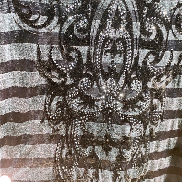 Miss Me velvet and rhinestone top - Picture 2 of 5